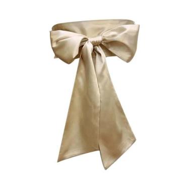 Imagem de Cinto De Cintura Feminino De Cetim De Seda Com Laço, Faixa Larga De Te