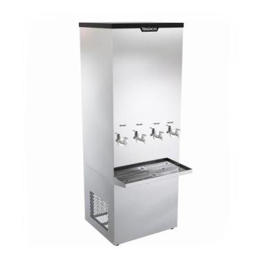Imagem de Bebedouro Refrigerado Industrial Inox de Coluna 200l 4 Torneiras Gelad