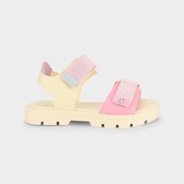 Imagem de Sandália Infantil Bibi Plataforma 2.0 Bege com Rosa-Feminino