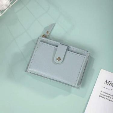 Imagem de Carteira feminina em couro PU, com design de múltiplos compartimentos,