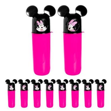 Imagem de 20 Box Porta Escova e Talher Minnie Rosa Decoração de Festa - Plasútil