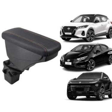 Imagem de Apoio De Braço Nissan Kicks Couro Grafite Costura Marrom - GPI Automot