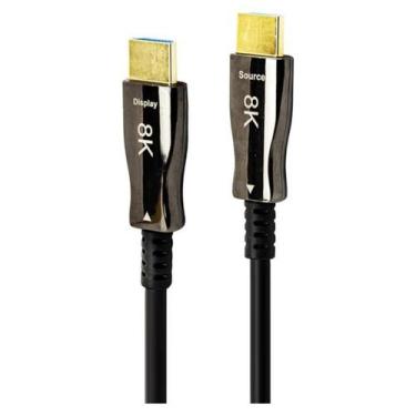 Imagem de CABO HDMI 30 metros FIBRA ÓPTICA 2.1V 8K, 4K 120HZ , GOLD, OD 5.2MM - 