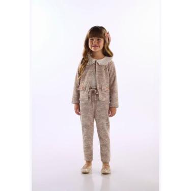 Imagem de Casaco Menina Malha Tweed Up Baby, Rosa