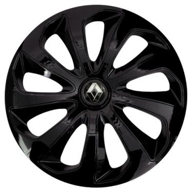 Imagem de Calota esportiva velox 14 black + emblema resinado renault - Garagem O