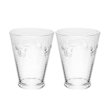 Imagem de Jogo 2 Copos De água Lines Butterfly Em Vidro Transparente Wolff 350ml
