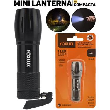 Imagem de Mini Lanterna LED Foxlux Alumínio Portátil Luz Branca Emergência Carro
