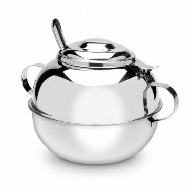 Imagem de Açucareiro aço inox com tampa e colher 500g Ravinox 000411