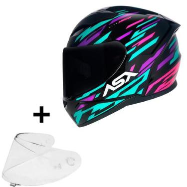 Imagem de Capacete Feminino Asx City Arrow Rosa Fechado Moto + Viseira, 56