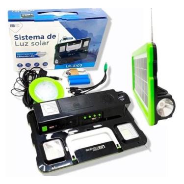Imagem de Bateria Portatil Painel Placa Solar Lâmpada Luz Emergencia - Luatek