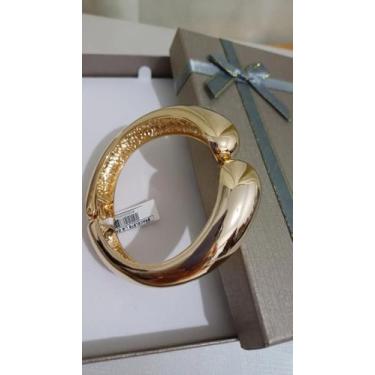 Imagem de Bracelete robusto folheado polido banho 10mm De ouro18k - Versatil sem