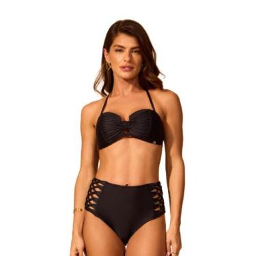 Imagem de Calcinha Hot Pants Lateral Macramé Lua Morena 22152, Preto, G