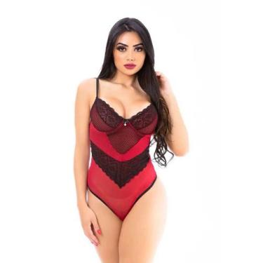 Imagem de  Body Sex Renda Lingerie Sexys  - Garota V., GG, Vermelho