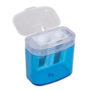 Imagem de Apontador com Deposito 2 Furos Duplo com Cestinha - Leo&Leo, AZUL