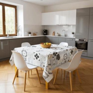 Imagem de Toalha De Mesa Baby Skin Azulejos Pt Rolo 1,37x20m Vinil PVC - Plast.c