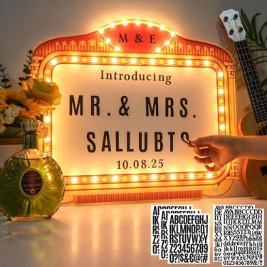 Imagem de Placa Marquee de Casamento KiMineon 22" LED Personalizada