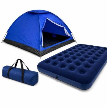 Imagem de Kit Camping Ômega Barraca Iglu 4 Pessoas Colchão Inflável Casal