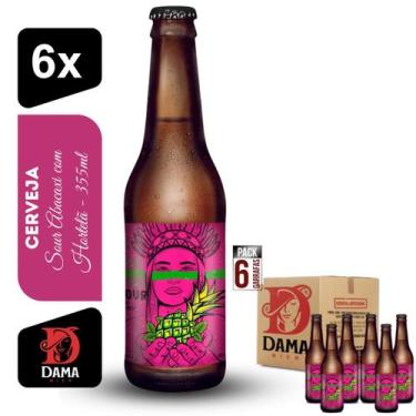 Imagem de Cerveja Sour Abacaxi com Hortelã Dama Bier 355ml Kit 6 unidades