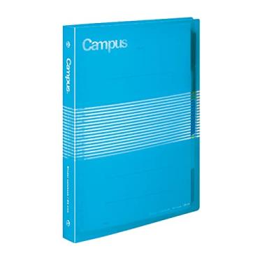 Imagem de KOKUYO Caderno de fichário deslizante Campus B5 com 5 divisórias de aba, capa de PP, 26 furos, capacidade para 100 folhas, azul claro, importação do Japão (RU-P334NLB)
