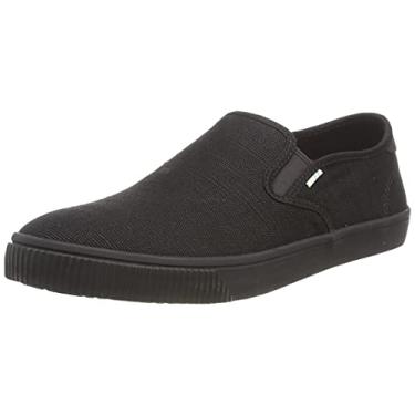 Imagem de TOMS Baja Slip On Tênis masculino casual - preto, Lona Heritage preta/preta, 40