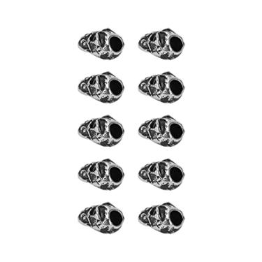 Imagem de Entatial Contas de espaçador de caveira faça você mesmo, contas de metal de liga de metal DIY para criação de joias para pingente de telefone móvel