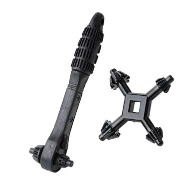 Imagem de Fenteer 2 peças de mandril de broca ferramentas de bricolage, de mandril de 4 vias, de catraca de mandril de broca 2 em 1, suporte