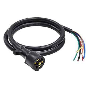 Imagem de Marvine Conector de fiação de reboque de 7 vias com pontas duplas 7 pinos para 5ª roda/reboque de viagem/fiação de campista 6FT Cabo à prova de clima AWM2586 600V 10AWG/2+12AWG/1+14AWG/4