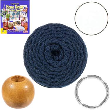 Imagem de Craft County Kits de cabide de plantas de macramé – Cordão de 4 mm – Faz cabide de planta longo de 106 cm (marinho)