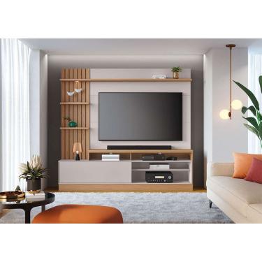 Imagem de Estante Home Theater para TVs até 65 Polegadas com LED 1 Porta 4 Nichos Maceió Colibri Móveis