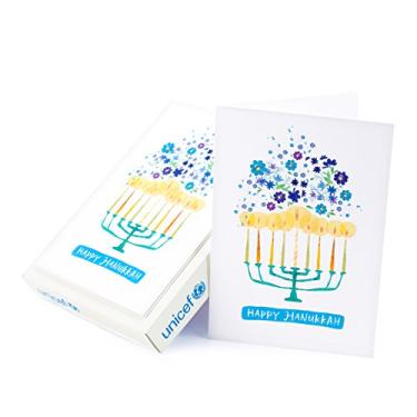 Imagem de Hallmark UNICEF Cartões em caixa de Hanukkah, Velas Menorá (12 cartões e 13 envelopes)
