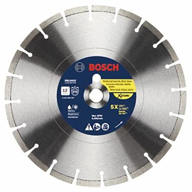 Imagem de BOSCH DB1241E Lâmina de diamante com borda segmentada Xtreme de 30,5 cm com furo de 2,5 cm para aplicações de corte rápido em concreto reforçado, tijolo, pedra