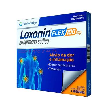 Imagem de Loxonin Flex Loxoprofeno Sódico 100mg 3 Adesivos Daiichi Sankyo 3 Adesivos