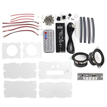 Imagem de Kit De Caixa De Alto-falante Faça Você Mesmo, Pequeno Amplificador De áudio Com Controle Remoto De Aparência única Amplificador De Som Eletrônico Conjunto Transparente Para Entusiastas(Multicolorido)