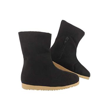 Imagem de Bota de Pelo Infantil Menino ou Menina 100% Forrada Inverno Lã Neve AM860 Cor:Preto Menino;Tamanho:26