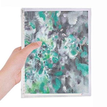 Imagem de Caderno de folhas soltas para pintura a óleo verde Art Still Life Flower Diário de papelaria recarregável