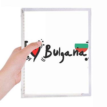 Imagem de Caderno com ilustração de coração I Love Bulgana com a palavra Love Heart Illustration, diário de folhas soltas recarregável