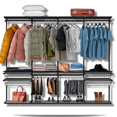 Imagem de Closet Armário Aramado Modulado Gaveta Prateleira 2,50m PT