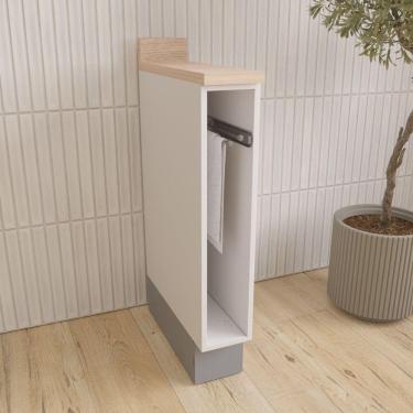 Imagem de Balcão Toalheiro 15cm Arizona CabeCasa MadeiraMadeira Branco/Cinza