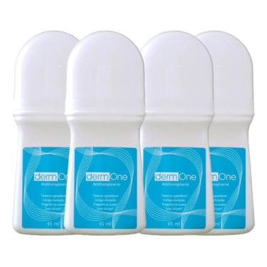 Imagem de Kit 4 Desodorante Roll-on Antitranspirante Derm One 65ml  Antitranspirante
