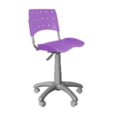Imagem de Cadeira Secretária Giratória Plástica Ergoplax Lilás - Ultra Móveis Co