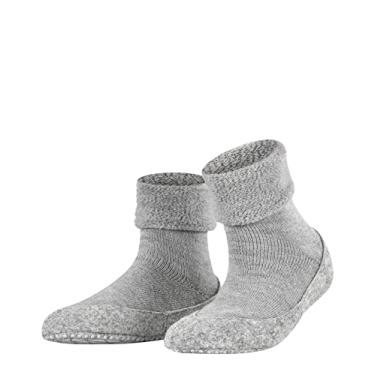 Imagem de FALKE W Hp Cosyshoe Pantufa feminina de lã Merino Cinza Rosa Branco 1 par, Cinza (cinza claro 3400), 8-9