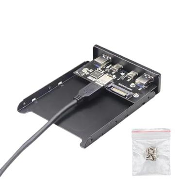 Imagem de NATEFEMIN Adaptador de expansão HUB de 19/20 pinos para USB-C USB 3.0, painel frontal de 3,5 polegadas