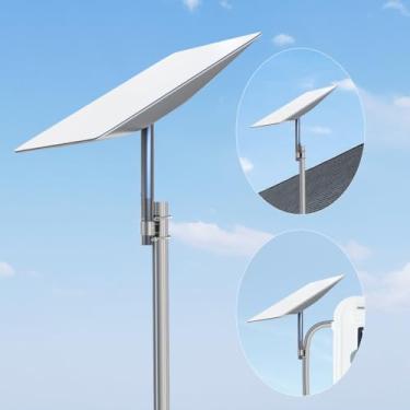 Imagem de Kit de montagem Starlink, adaptador de montagem de tubo Starlink, suporte de poste Starlink de liga de alumínio para antena parabólica retangular Starlink V2, para Starlink, mastro de TV e mastro de