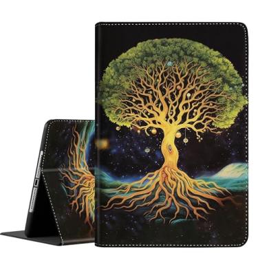 Imagem de Capa para Samsung Galaxy Tab A de 10,5 polegadas 2018 SM-T590/T595, capa fina dobrável com suporte para ativar/desativar automaticamente para Tab A 10.5 2018 modelo SM-T590/T595, árvore da vida