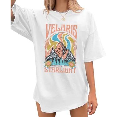 Imagem de Acotar Velaris Camisas femininas vintage grande Velaris City of Starlight camiseta de manga curta para amantes de livros, Branco, G