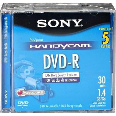 Imagem de Sony 8 cm DVD-R com aba suspensa, pacote com 5-5DMR30R1H