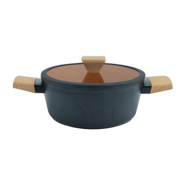 Imagem de Caçarola Antiaderente Norma em Alumínio com Revestimento Cerâmico com Tampa em Vidro D22cm Preta Fracalanza - Full Fit