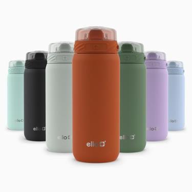 Imagem de Ello Cooper Garrafa de água infantil de aço inoxidável de 510 g isolada a vácuo com canudo e alça de transporte, tampa de bloqueio à prova de vazamento com bico de silicone macio, serve para