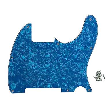 Imagem de ROZILO 8 furos Tele Blank Guitar Pickguard Tele Pick Guard placa contra arranhões para Telecaster Blue Pearl