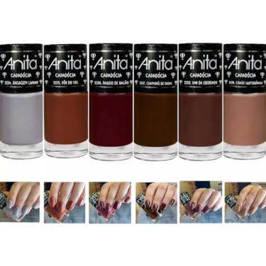 Imagem de Esmalte Anita - Kit 6 Esmaltes Coleção Capadócia - Cores Cremosas de Alta Cobertura e Pigmentação - Longa Duração